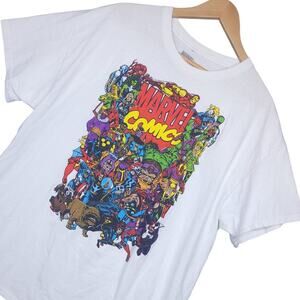 Retro Marvel Comics Graphic T-Shirt Size XL White